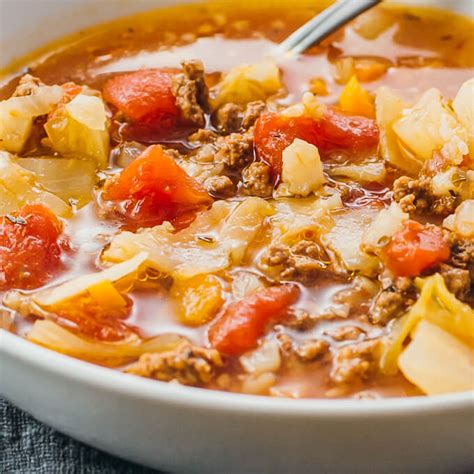 hamburger soup with cabbage and potatoes